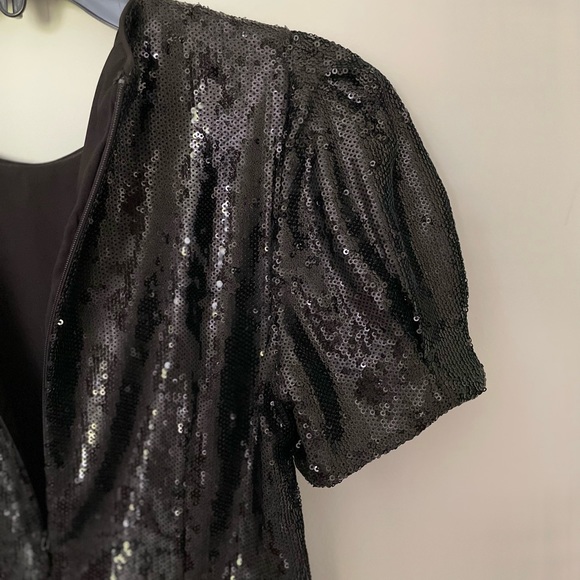 NWT women’s sequin peplum top - blk size 2 - Picture 9 of 12